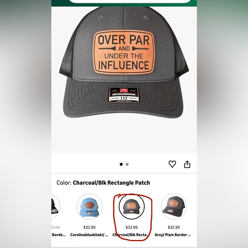 Gray and Black Golf Hat